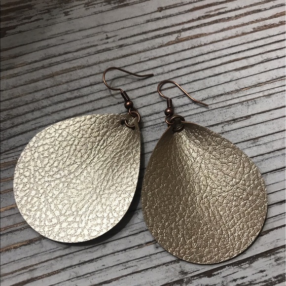 Hidden Grace. Handmade Faux Leather Earrings - Picture 1 of 1